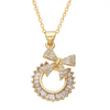 Vintage Bow Knot Pendant Necklace for Women – 18K Gold Plated – Elegant Daily Jewelry Gift
