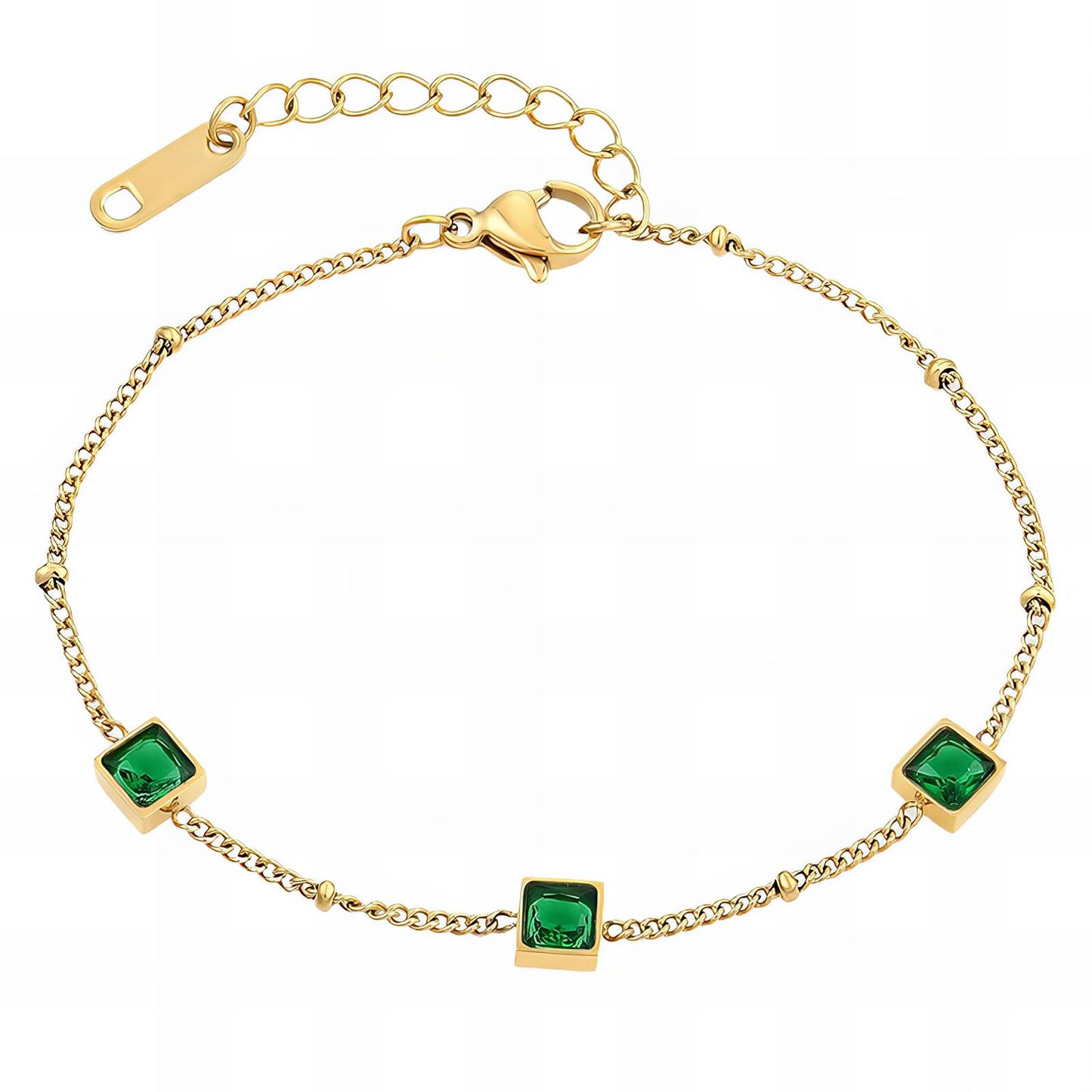 Ann-Viraa Green Dianmond Trio Bracelet