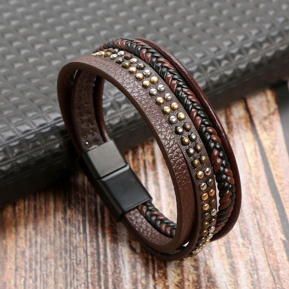 Midnight Braided Leather Bracelet