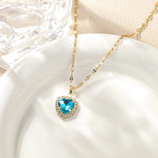 Aurora Heart Crystal Necklace