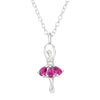 Ballerina Sterling Silver Necklace with Cubic Zirconia