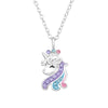 Unicorn Sterling Silver Necklace with Crystal and Epoxy