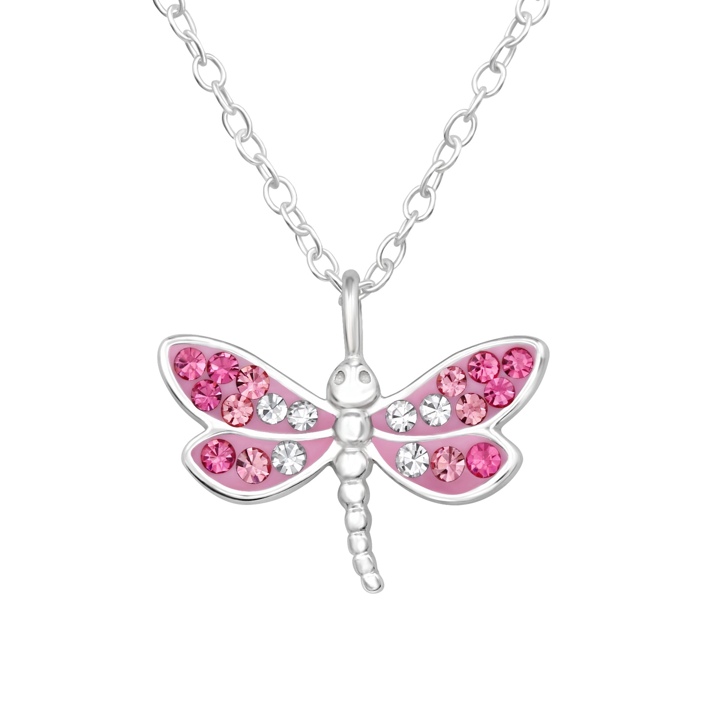 Butterfly Sterling Silver Necklace with Crystal