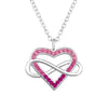 Heart Infinity Sterling Silver Necklace with Crystal