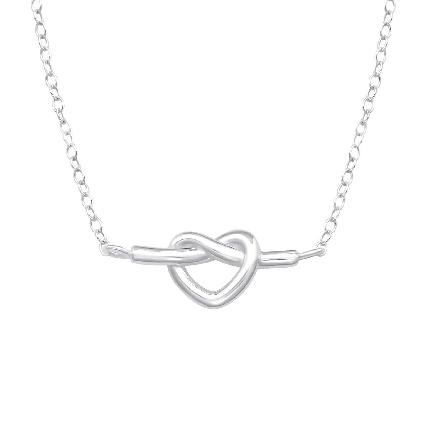 Heart Knot Sterling Silver Necklace