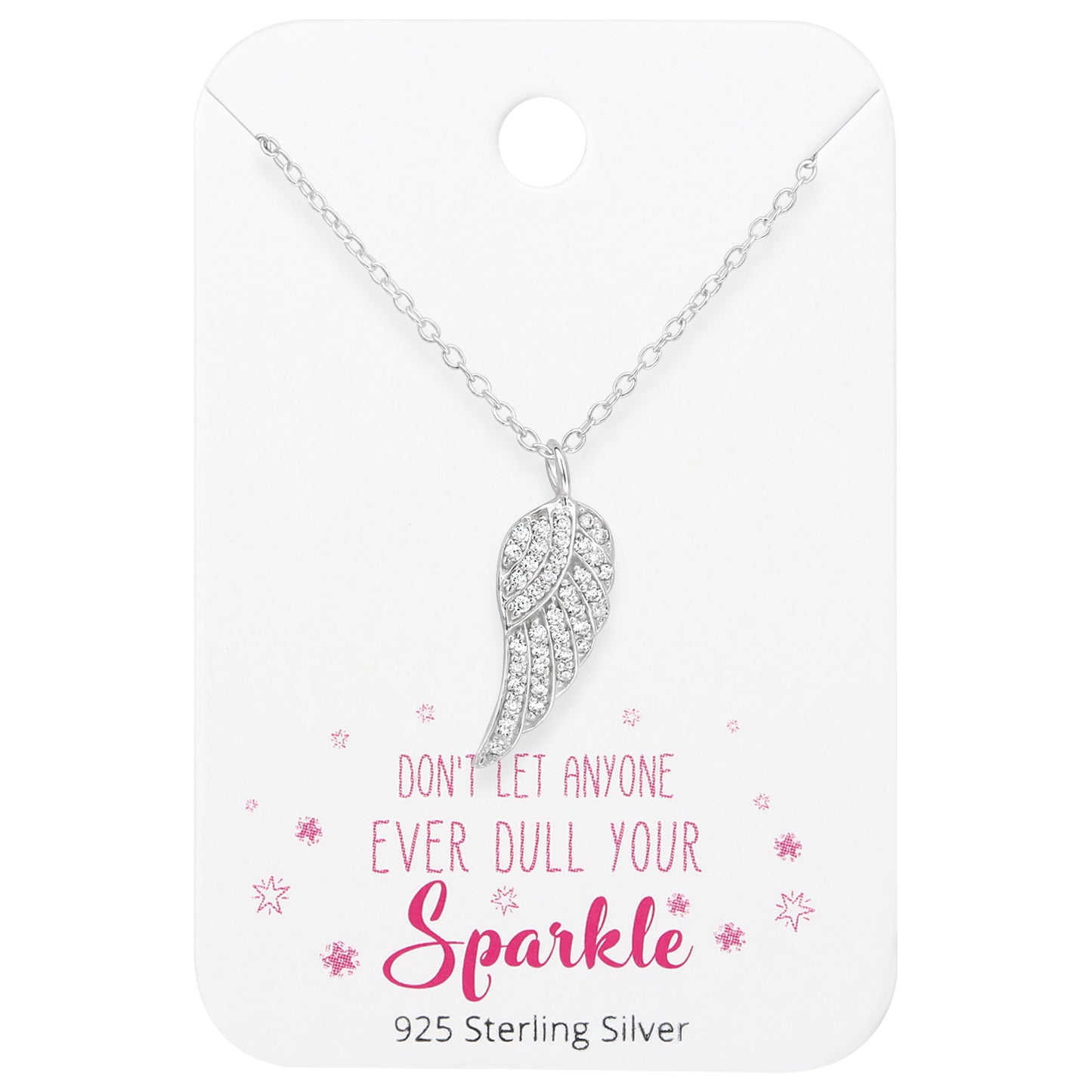 Wing Sterling Silver Set and Jewelry on Card with Cubic Zirconia