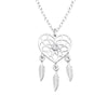 Dreamcatcher Sterling Silver Necklace with Cubic Zirconia