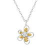 Flower Sterling Silver Necklace with Cubic Zirconia