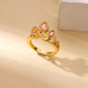 Pink Crystal Crown Ring