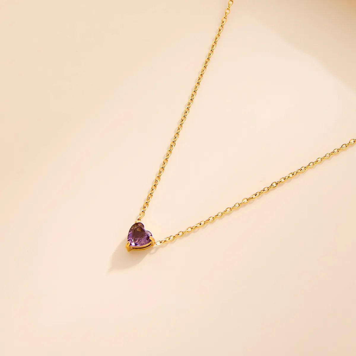 Aurora Birthstone Heart Necklace
