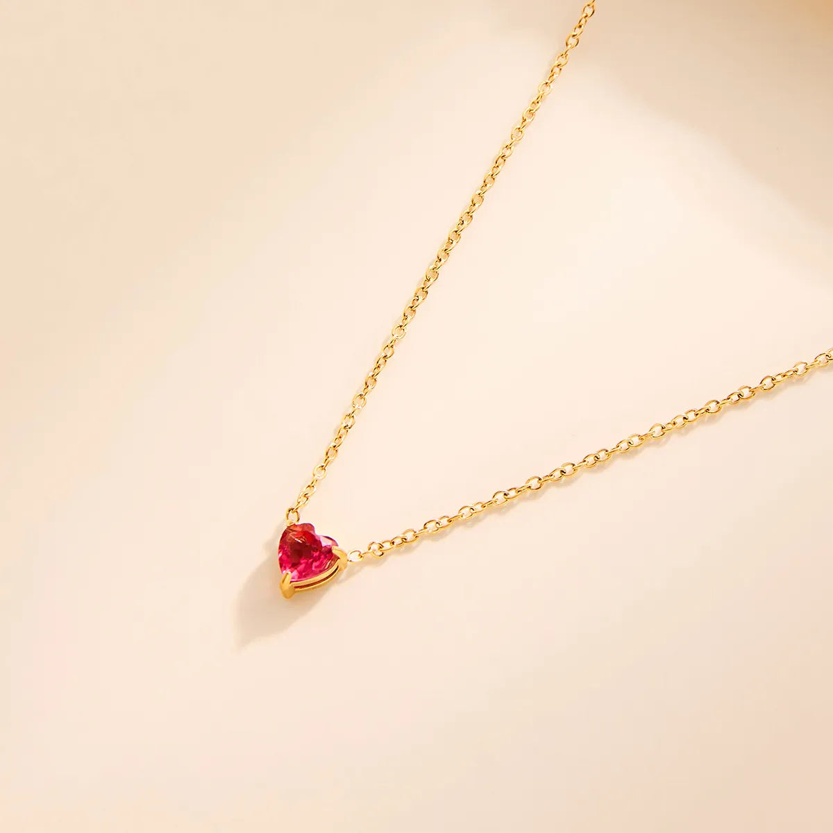 Aurora Birthstone Heart Necklace