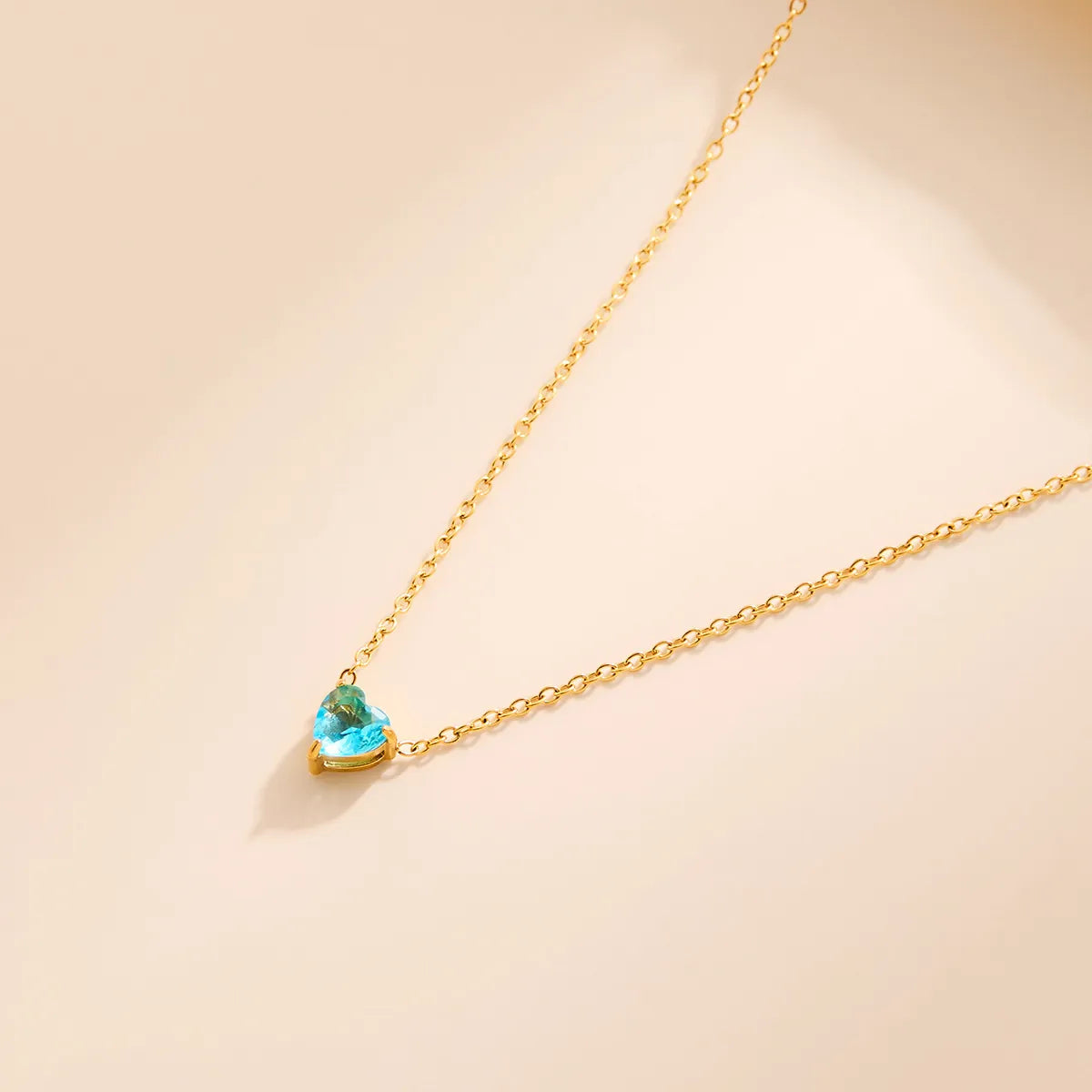 Aurora Birthstone Heart Necklace