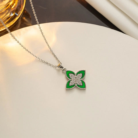 Luxe Clover Necklace(silver)