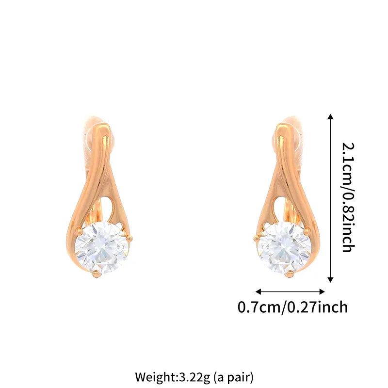 Golden Teardrop Crystal Earrings