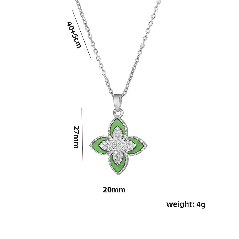 Luxe Clover Necklace(silver)