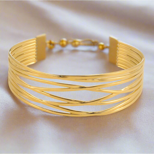 Ann-Viraa Layered Cuff Bangle Bracelet
