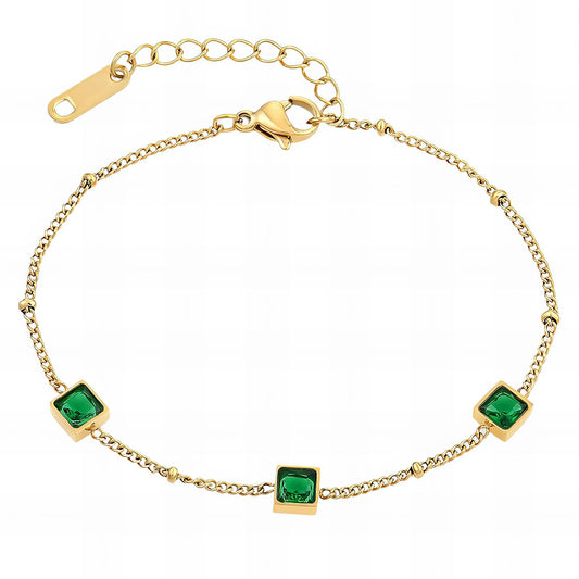 Ann-Viraa Green Dianmond Trio Bracelet