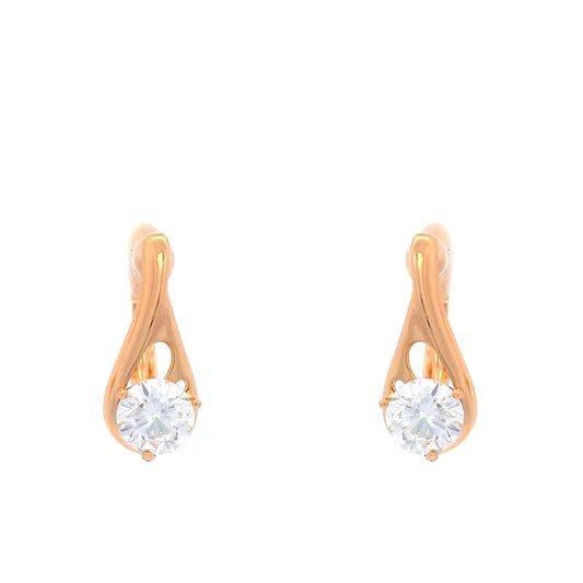 Golden Teardrop Crystal Earrings
