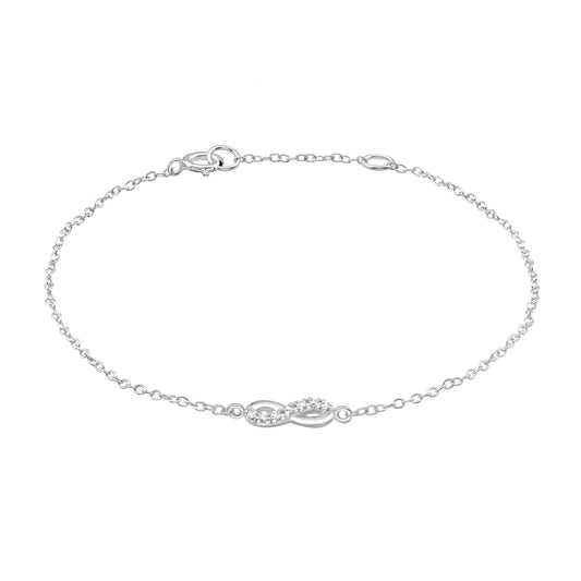 Silver Infinity Bracelet with Cubic Zirconia
