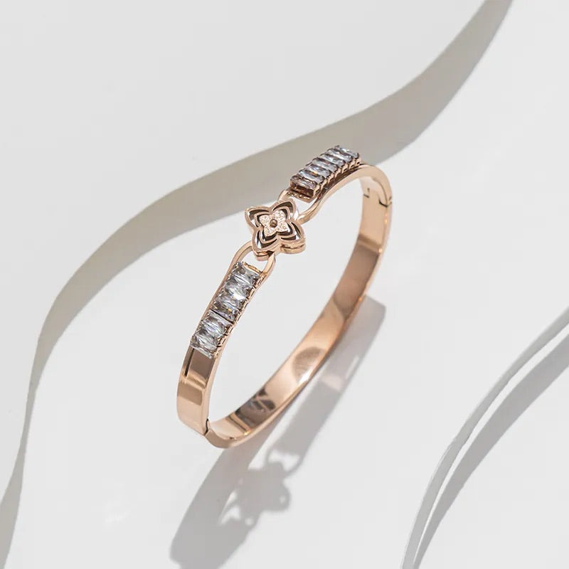 Flora Crystal Bangle Bracelet