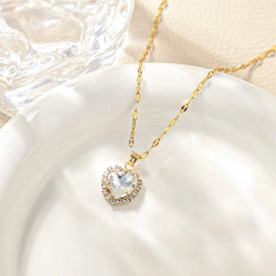 Aurora Heart Crystal Necklace