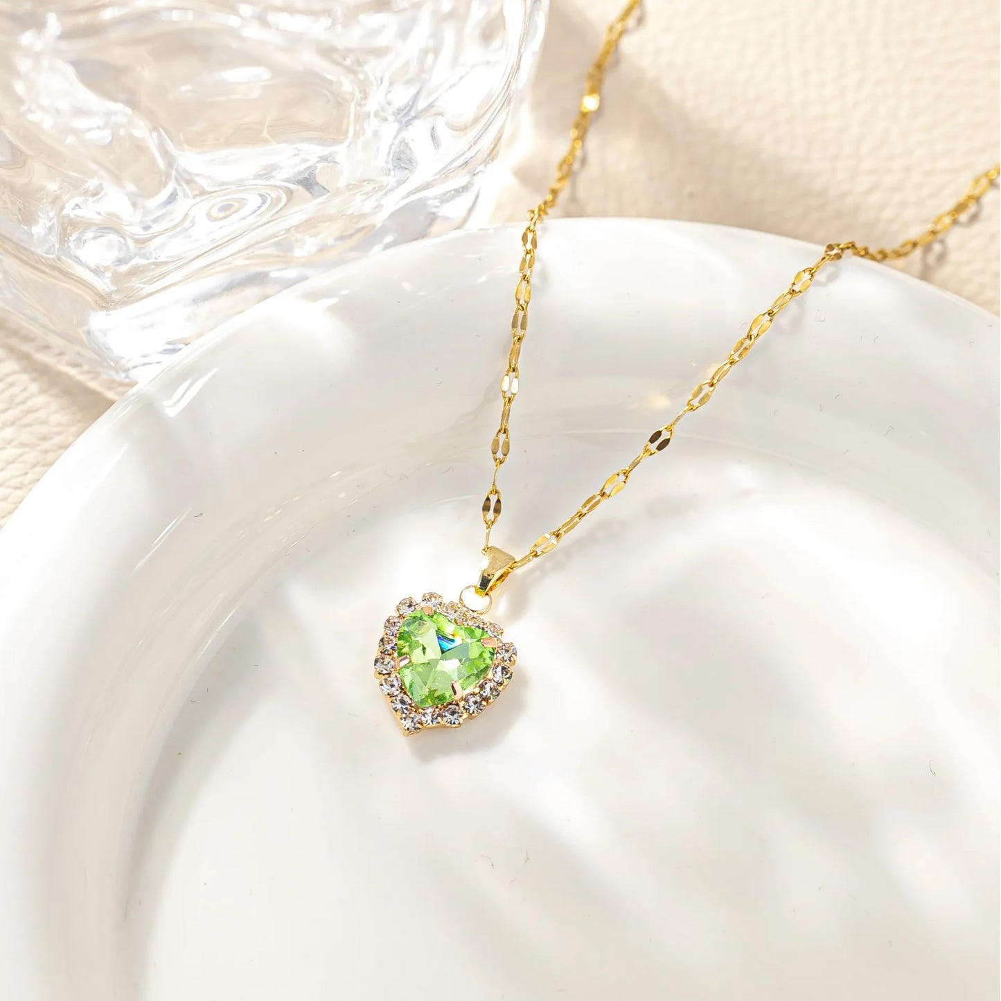 Aurora Heart Crystal Necklace