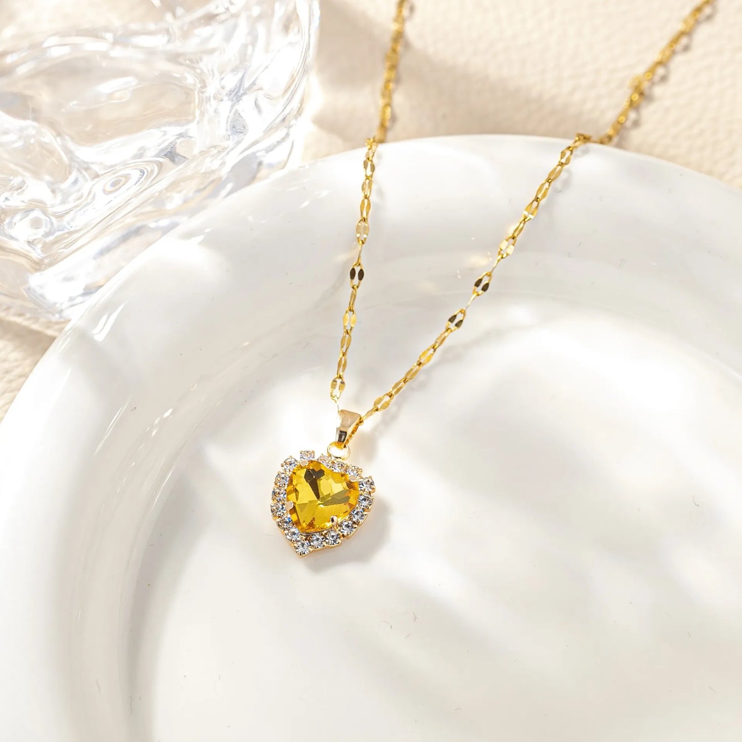 Aurora Heart Crystal Necklace