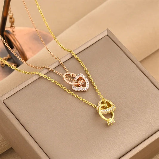 Ann-Viraa Heart of Elegance Diamond Necklace