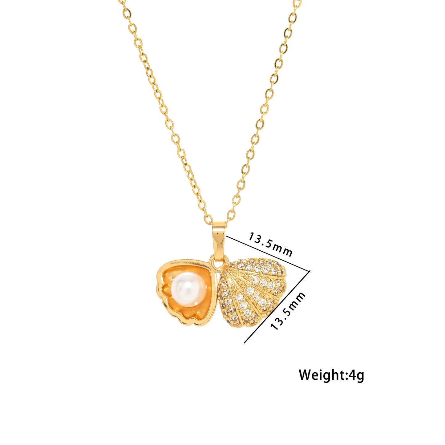 Seashell Pearl Necklace
