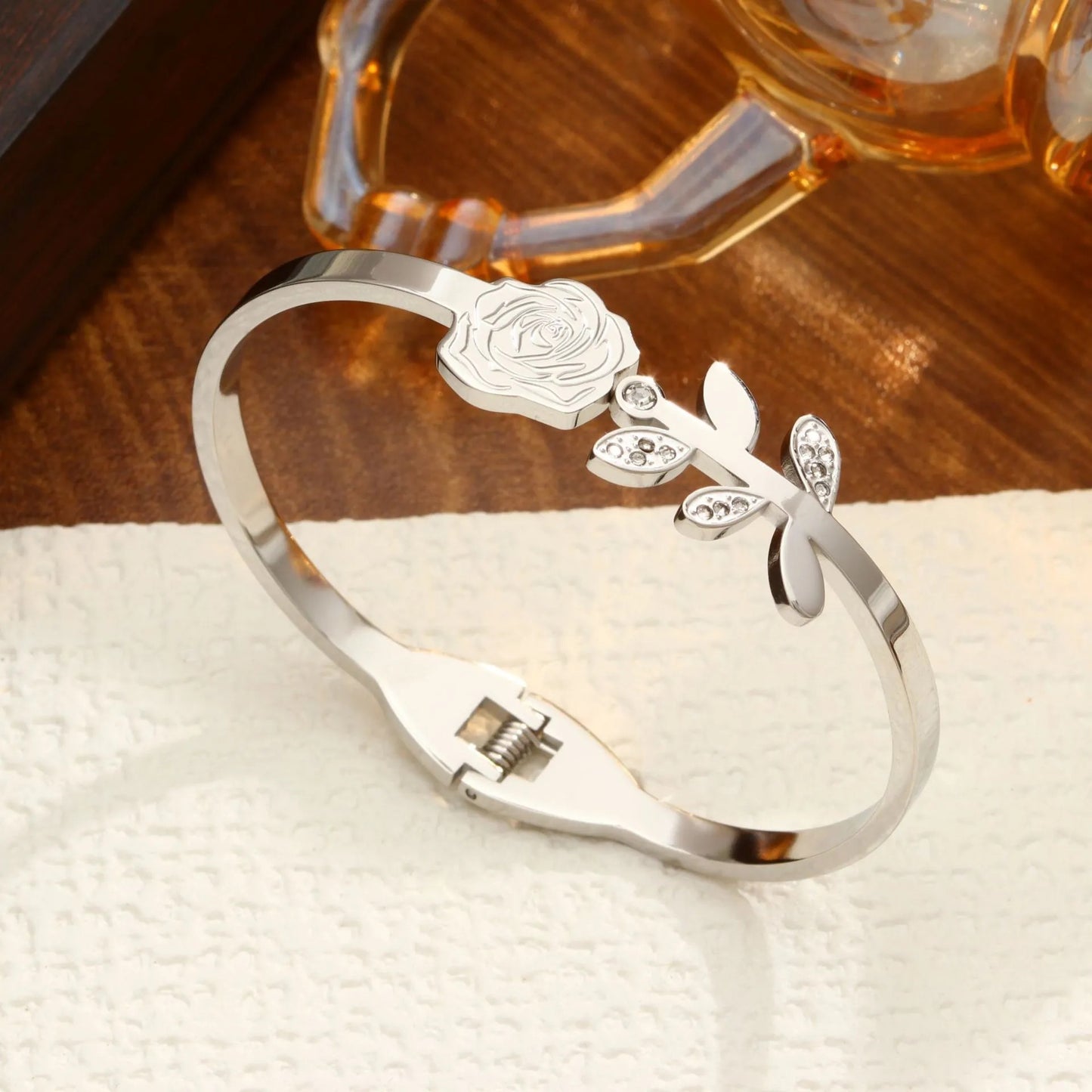 Rosé Bloom Bangle Bracelet