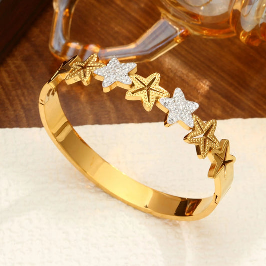 Coastal Starfish Bangle Bracelet