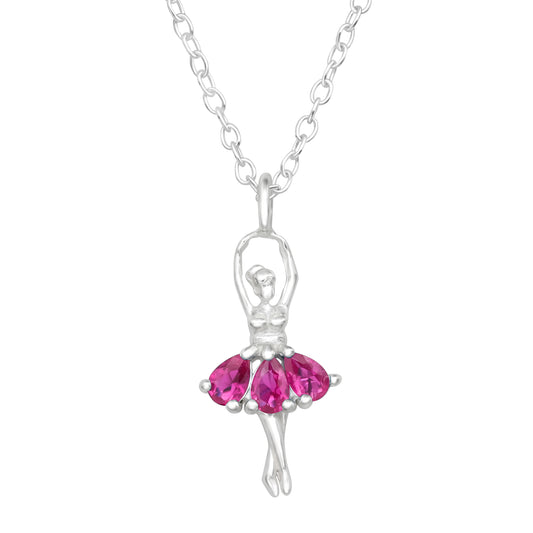Ballerina Sterling Silver Necklace with Cubic Zirconia