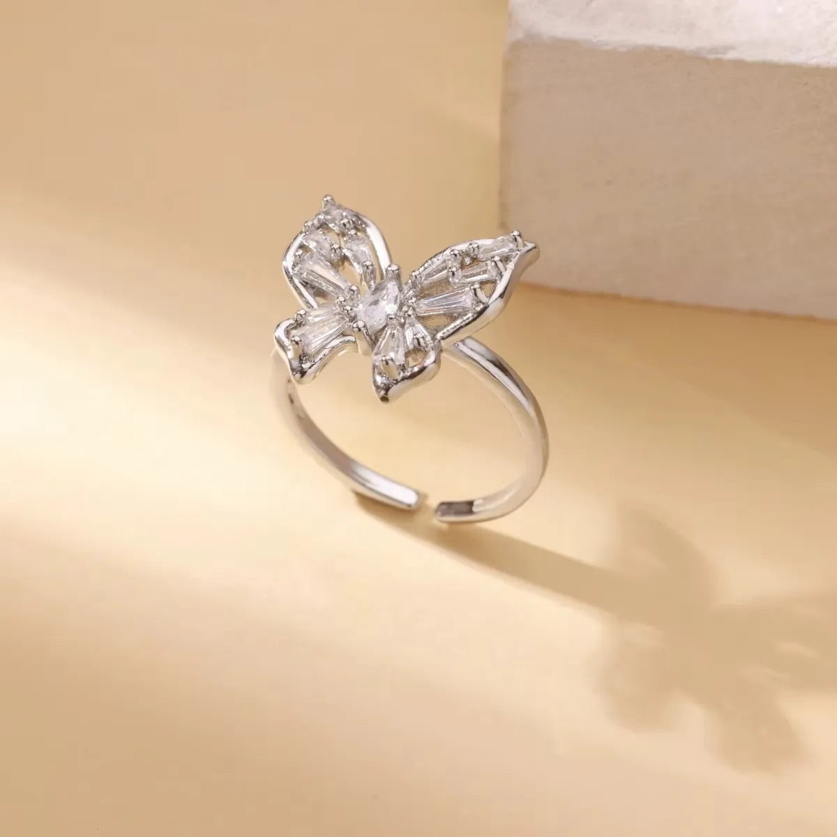 Crystal Butterfly Ring