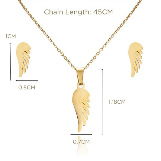 Ann-Viraa Angle Wing  Necklace- Earrings